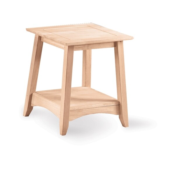 Shop Bombay Unfinished Solid Parawood Tall End Table Free Shipping Today 9362915