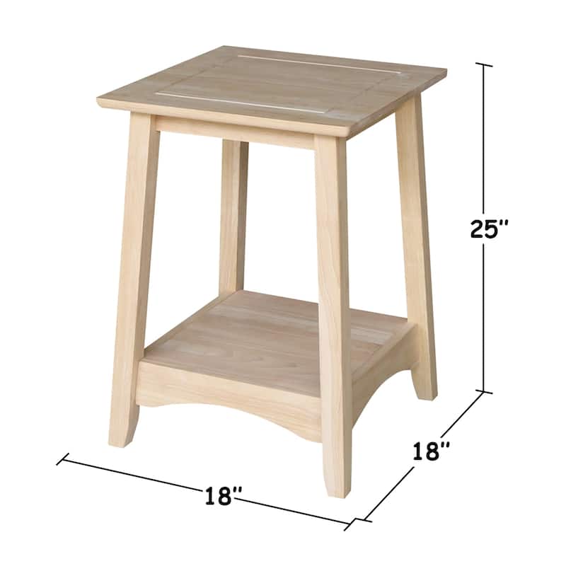 Bombay Unfinished Solid Parawood Tall End Table
