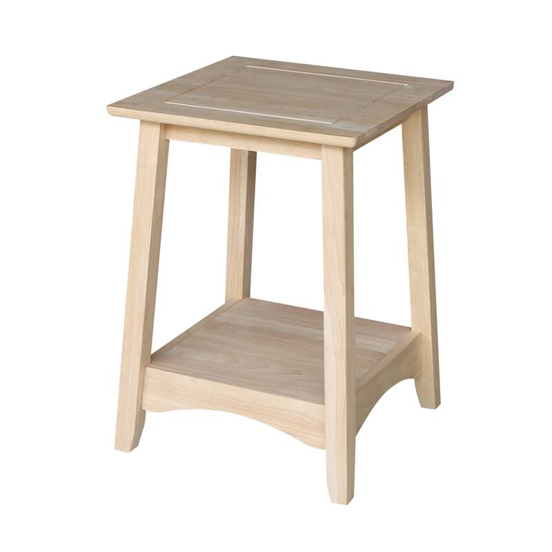 Bombay Unfinished Solid Parawood Tall End Table