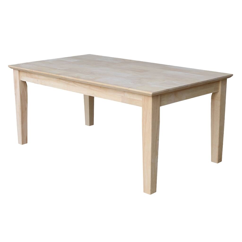 Shaker Unfinished Solid Parawood Tall Coffee Table