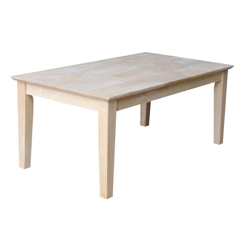 Shaker Unfinished Solid Parawood Tall Coffee Table