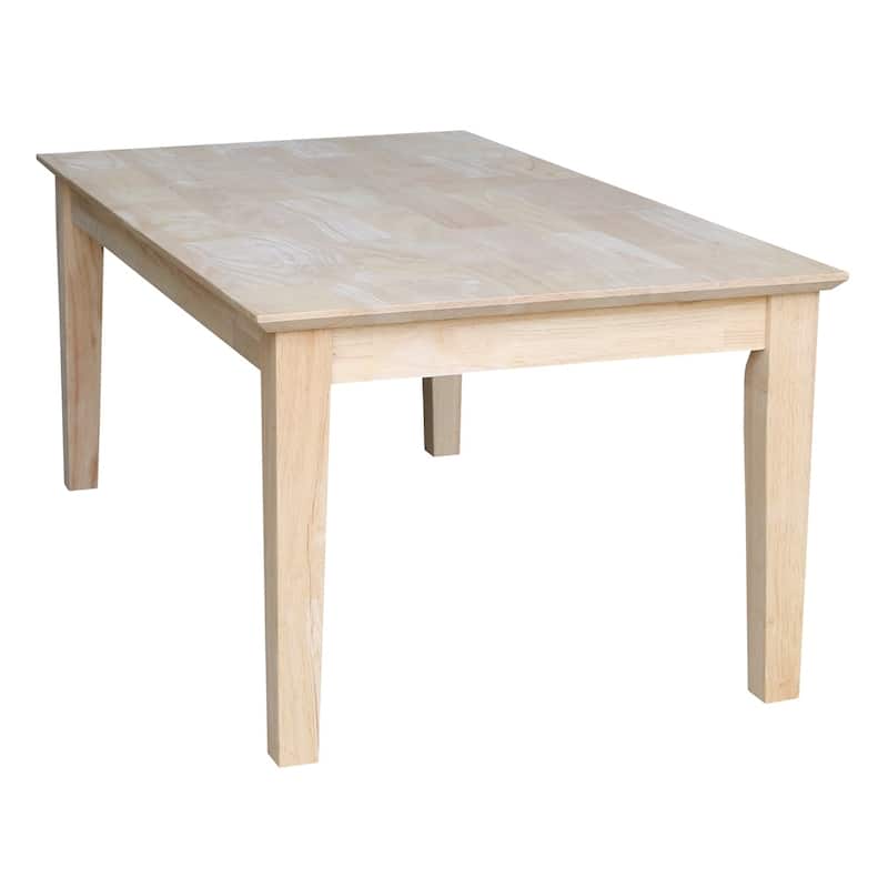Shaker Unfinished Solid Parawood Tall Coffee Table