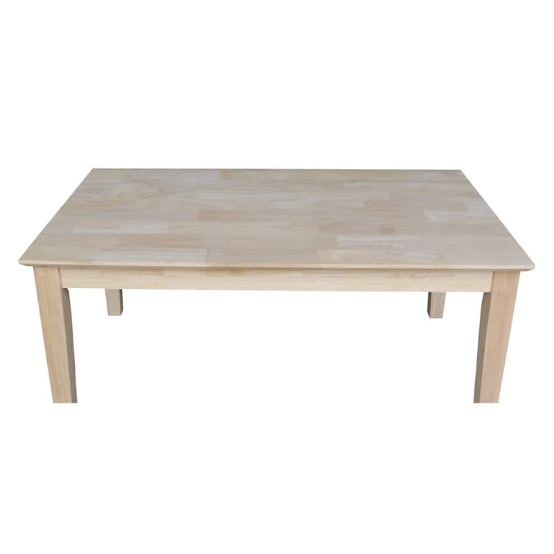Shaker Unfinished Solid Parawood Tall Coffee Table