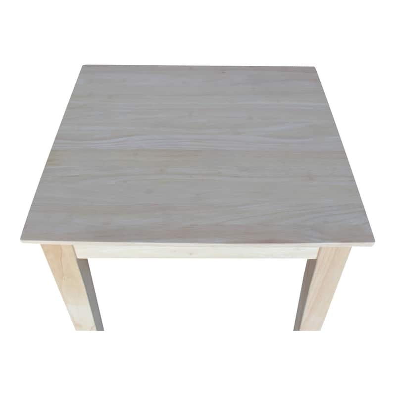 Unfinished Solid Parawood Shaker Tall End Table