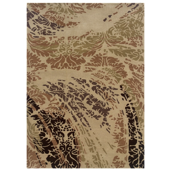 Linon Florence Beige/ Brown Area Rug - 5' x 7'