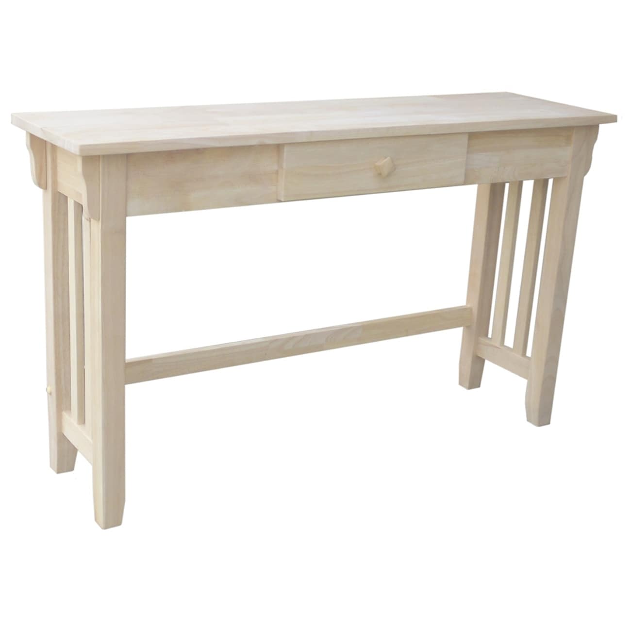Unfinished Solid Parawood Mission Console Table Unfinished Solid Parawood Mission Console Table