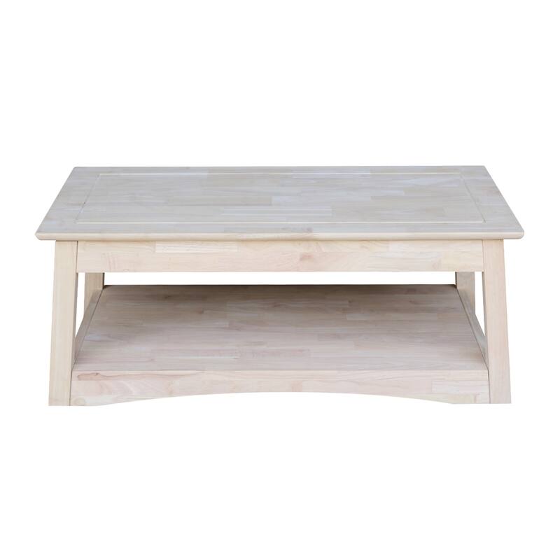 Unfinished Solid Parawood Bombay Tall Lift-top Coffee Table