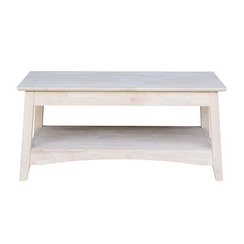 Unfinished Solid Parawood Bombay Tall Lift-top Coffee Table