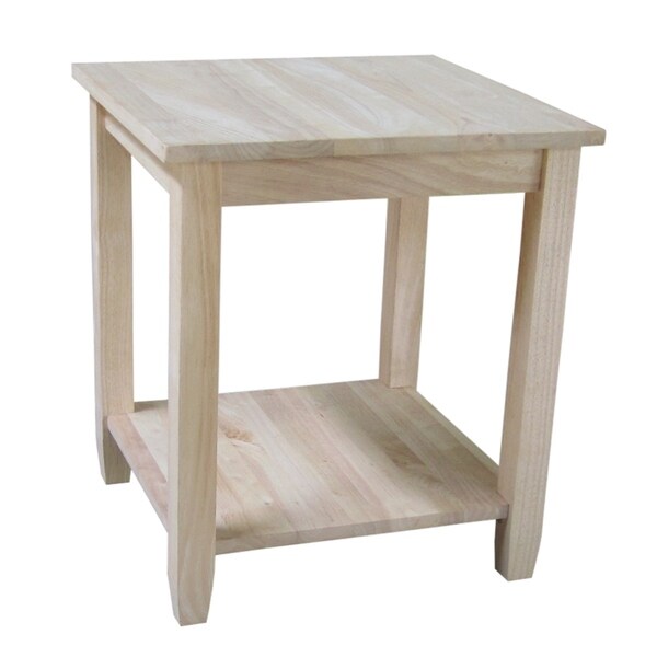 Shop Solano Unfinished Solid Parawood End Table Free Shipping Today