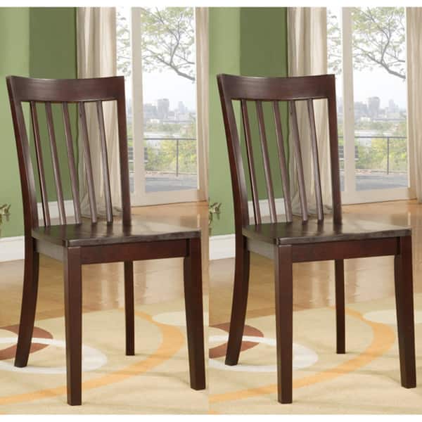 Slat-back Wooden Dining Chairs (Set of 2).