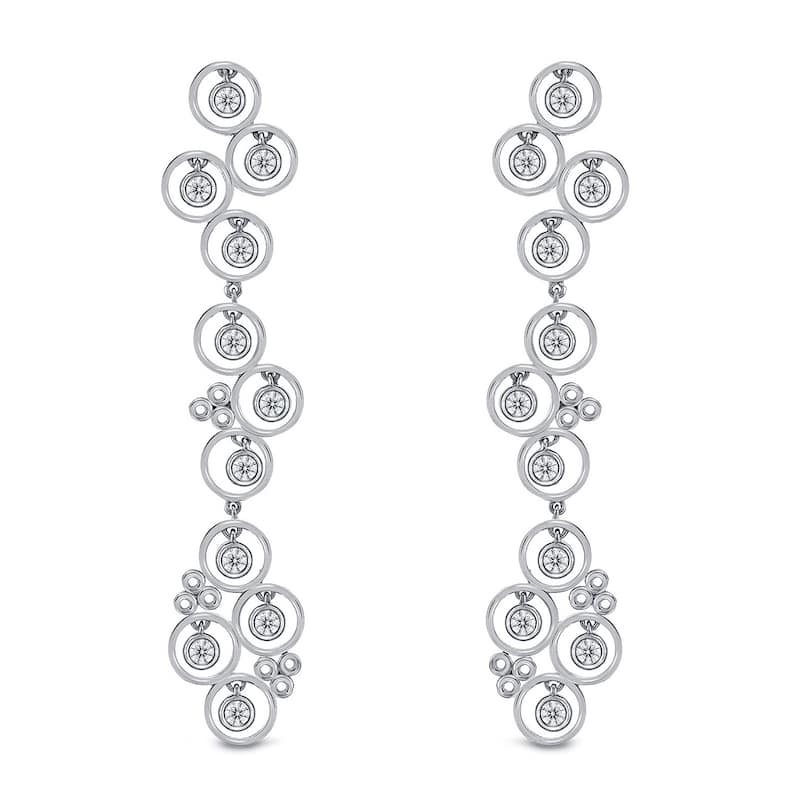 Auriya 14k White Gold 1ct TDW Linear Diamond Dangle Earrings (G-H, SI1-SI2)