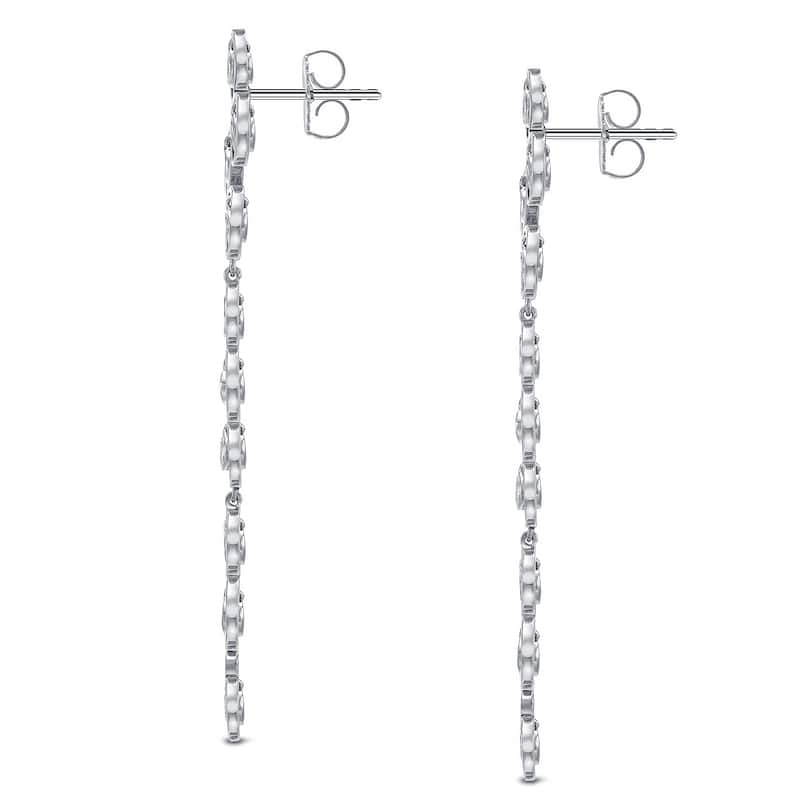 Auriya 14k White Gold 1ct TDW Linear Diamond Dangle Earrings (G-H, SI1-SI2)