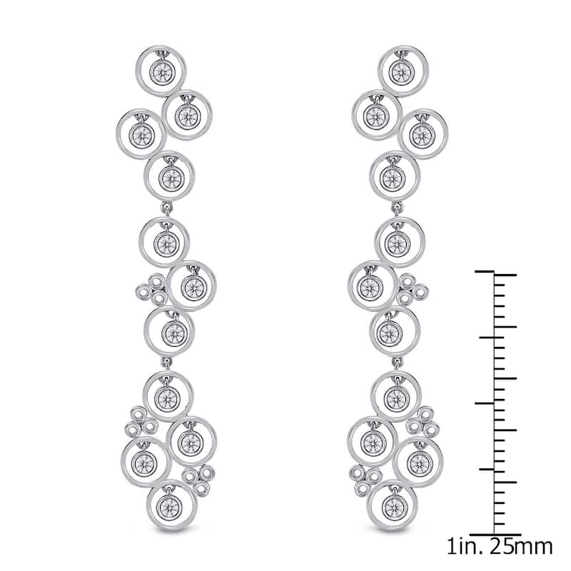Auriya 14k White Gold 1ct TDW Linear Diamond Dangle Earrings (G-H, SI1-SI2)