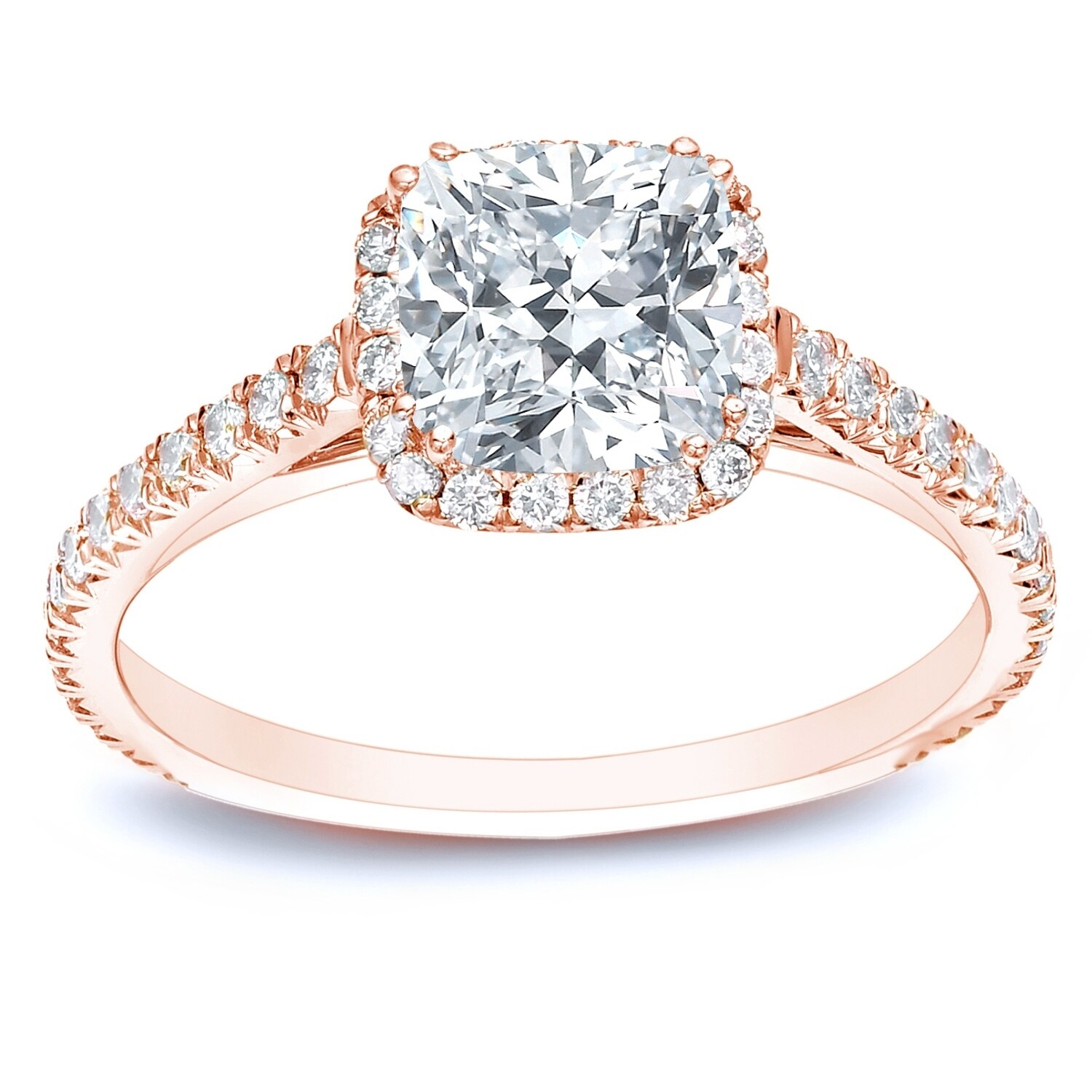 Auriya 1 3 4ct Tdw Cushion Cut Diamond Halo Engagement Ring Ebay