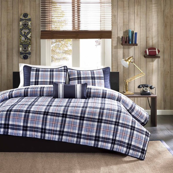 Mi Zone Alton Plaid 4-piece Coverlet Set
