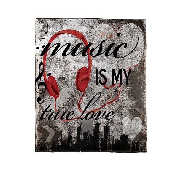 Music is My True Love Coral Fleece Throw