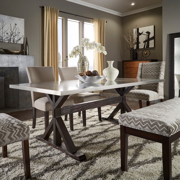 Trumbull Stainless Steel and Grey 6-piece Dining Set by iNSPIRE Q Bold