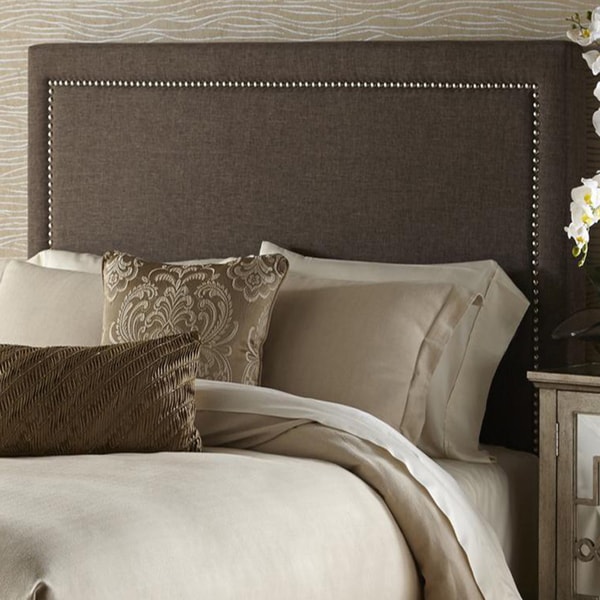 Brown Queen-size Upholstered Headboard - 16557346 - Overstock.com ...