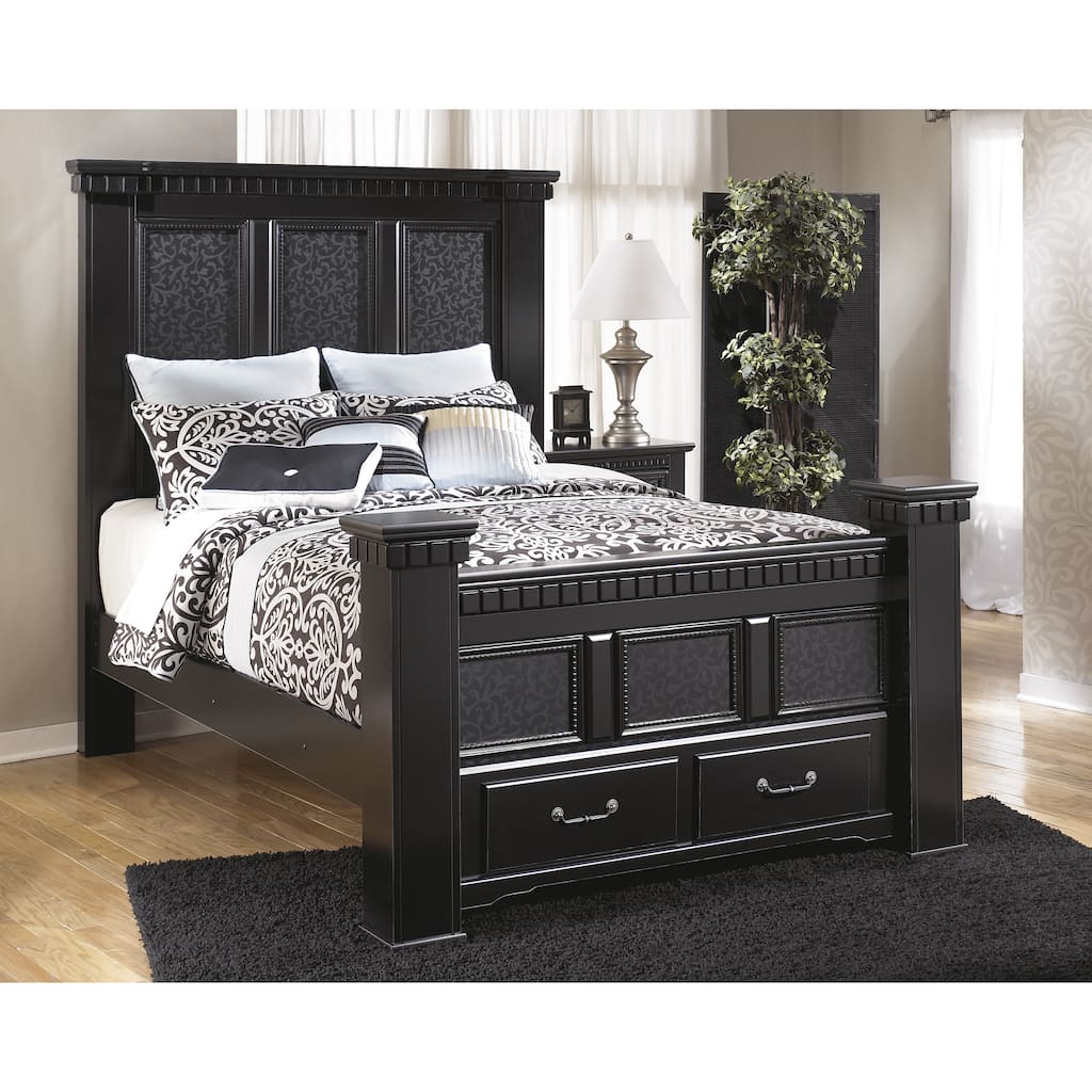 Signature Design by Ashley Cavallino Black Storage Poster Bed