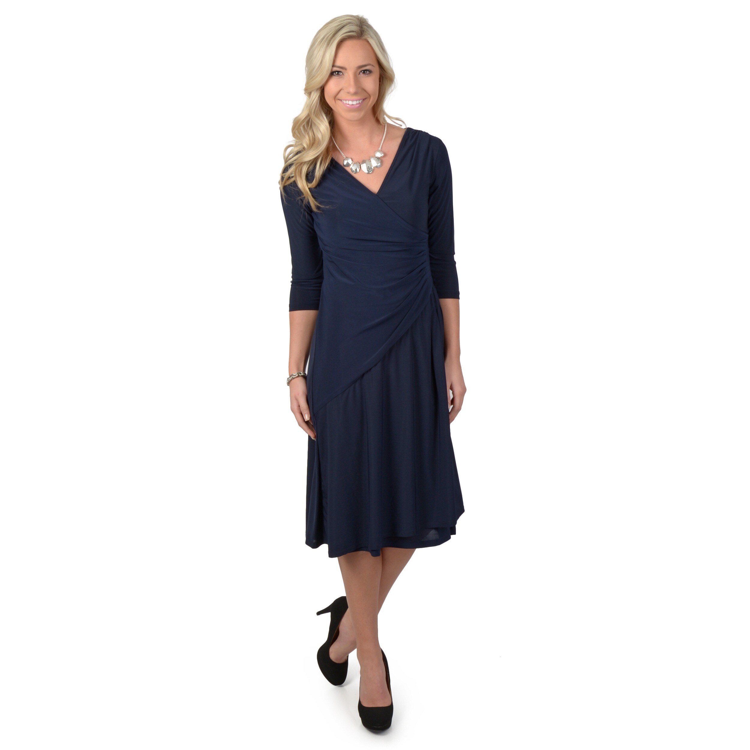 solid color wrap dress