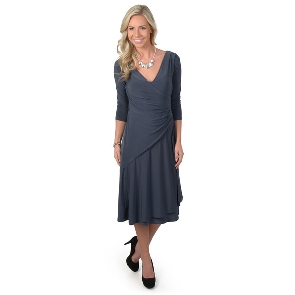 solid color wrap dress