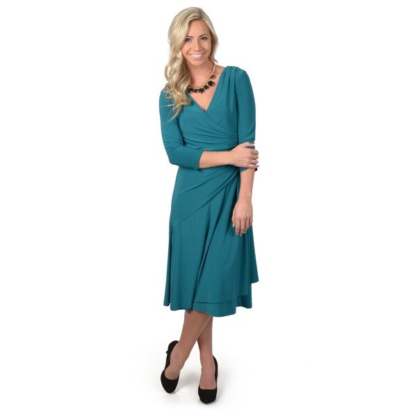 solid color wrap dress