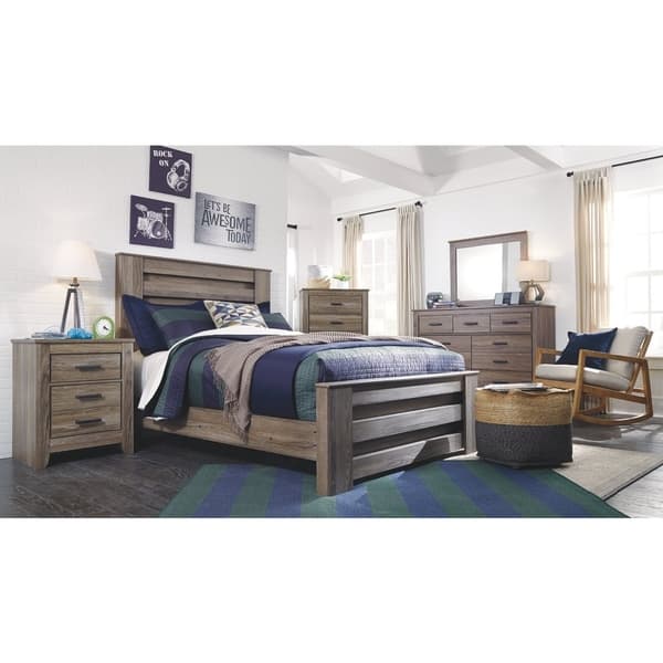 Shop Signature Design By Ashley Zelen Warm Grey Poster Bed On Sale Overstock 9365975