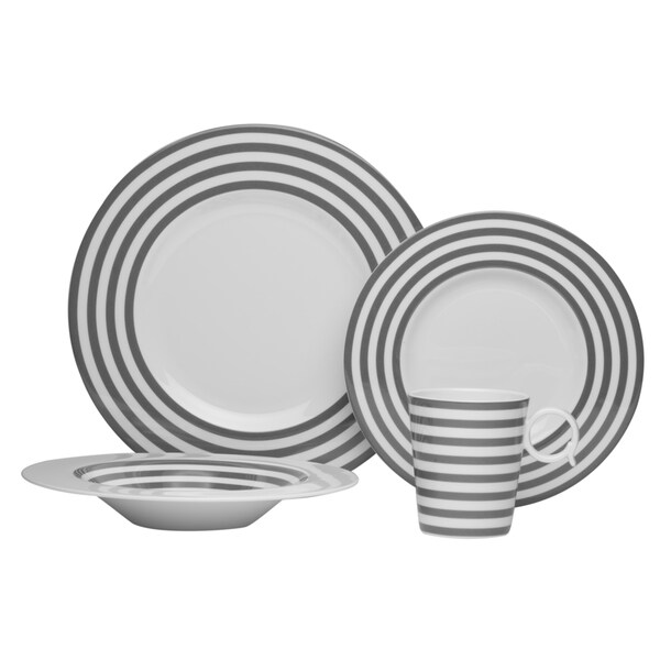 Red Vanilla 'Freshness Mix & Match Lines' Grey 4-piece Place Setting