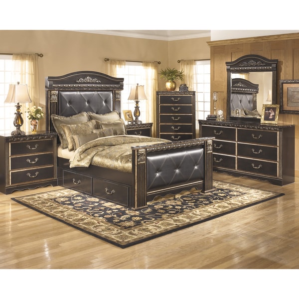 Signature Design by Ashley Coal Creek Dark Brown Storage Poster Bed