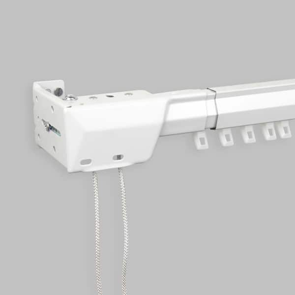 Shop Instyledesign White Heavy Duty Traverse Rod One Way Cord Left