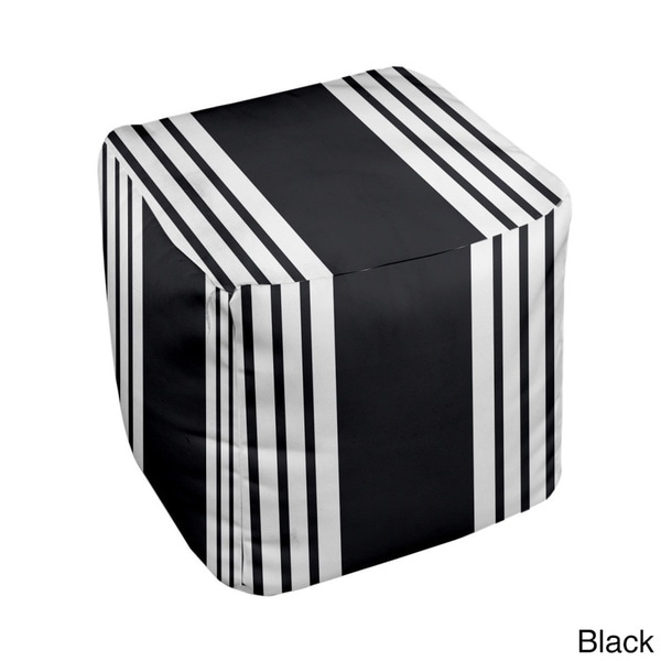 13 x 13 inch Two tone Stripe Print Decorative Pouf