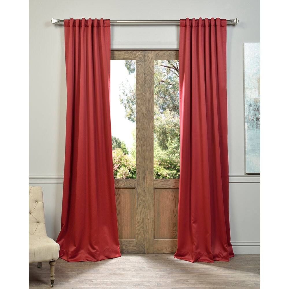 Exclusive Fabrics Brick Red Blackout Curtain Panel Pair (2 Panels)