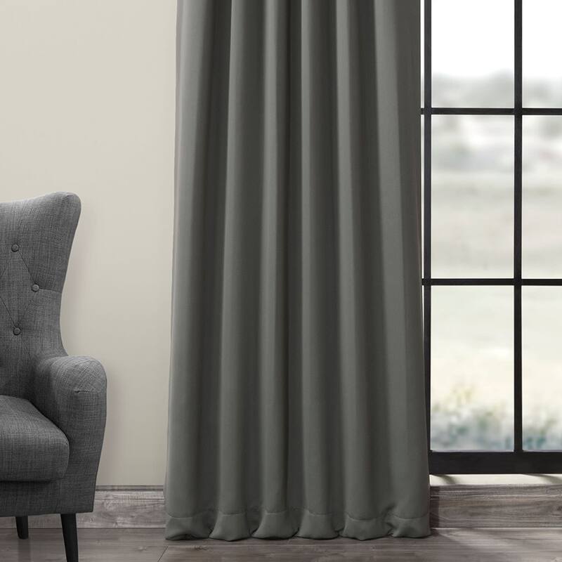 Exclusive Fabrics Anthracite Grey Blackout Curtain Panel Pair (2 Panels)