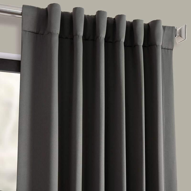Exclusive Fabrics Anthracite Grey Blackout Curtain Panel Pair (2 Panels)