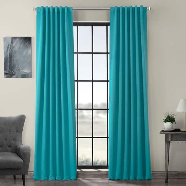 Shop Exclusive Fabrics Aqua Rod Pocket And Back Tab Blackout