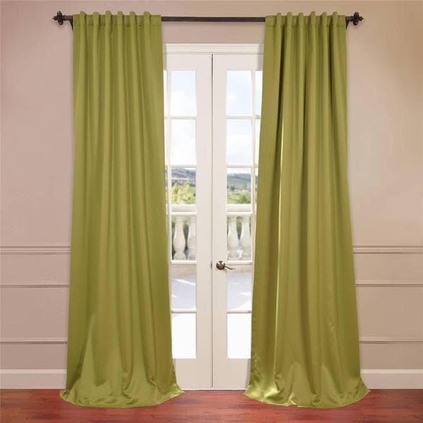 Green Rod Pocket and Back Tab Blackout Curtain Panel Pair  