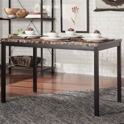 Darcy Faux Marble Black Metal 48-inch Dining Table by iNSPIRE Q Bold