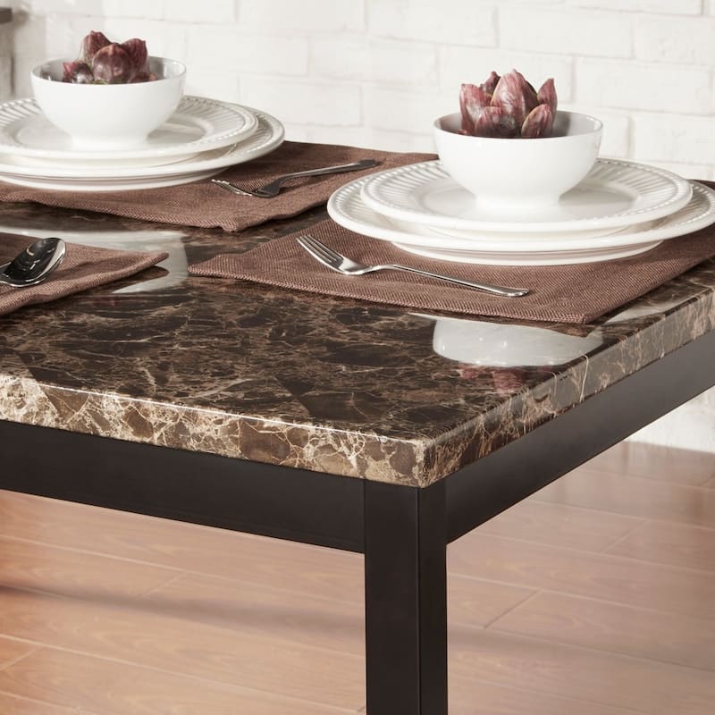 Darcy Faux Marble Black Metal 48-inch Dining Table by iNSPIRE Q Bold
