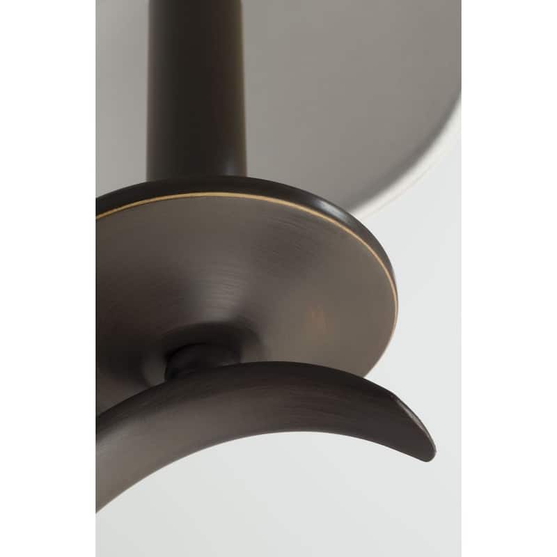 Inspire Collection 9-Light Antique Bronze Off-White Linen Shade Traditional Chandelier Light