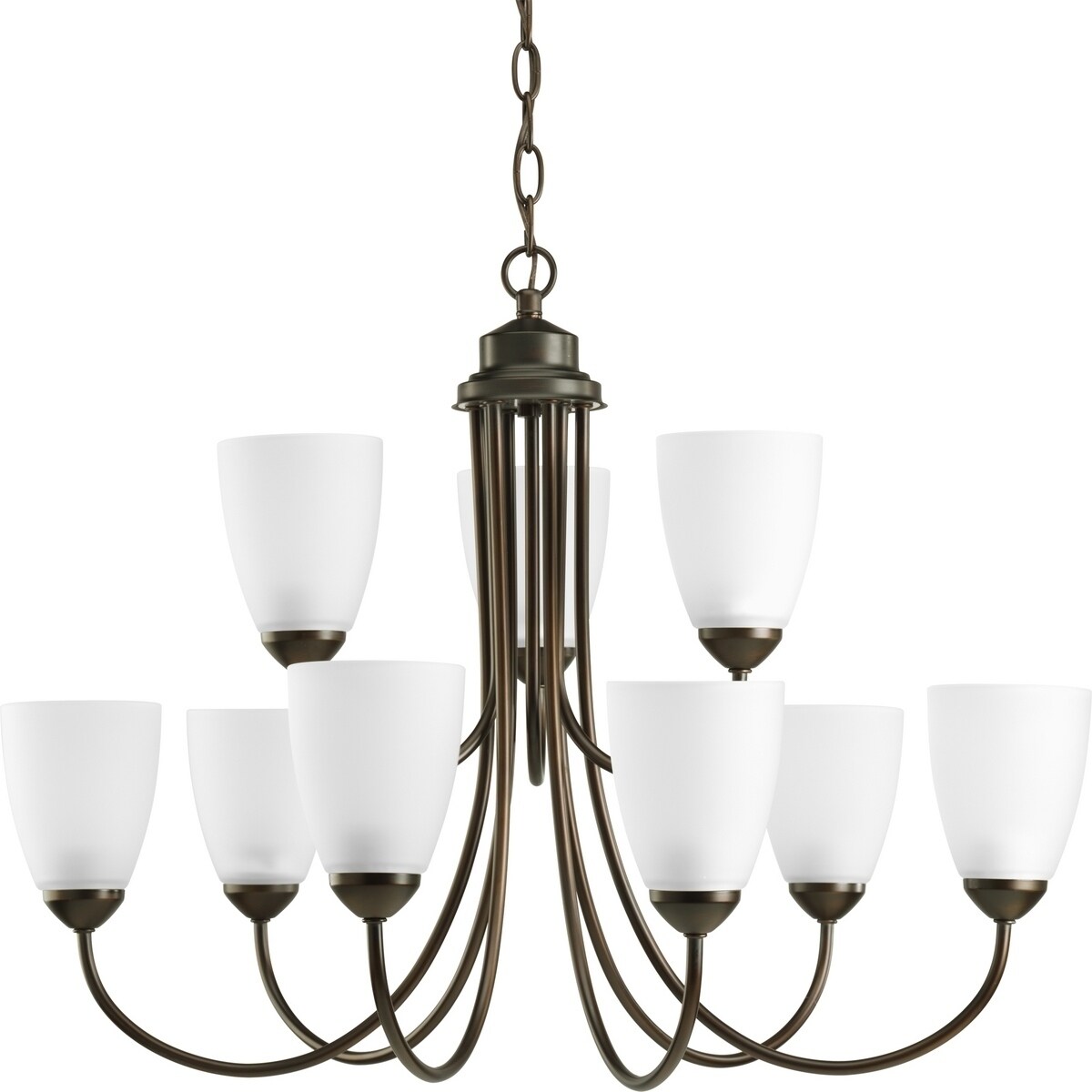 Progress Lighting Gather Collection & Energy Star Certified 9-Light 2-Tier Antique Bronze Chandelier Lighting Fixture - N/A (Gather 9-light 2-tier - Chandeliers For Bedrooms by Overstock.com