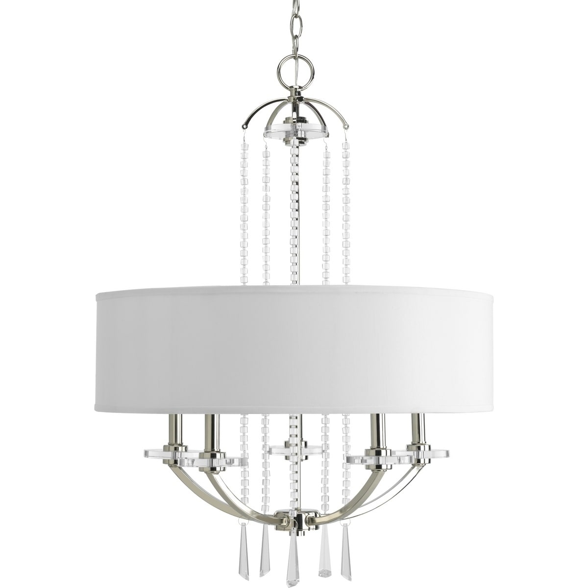 Progress Lighting Nisse Collection 5-Light Polished Nickel Pendant Chandelier Lighting Fixture - N/A (Nisse 5-light Polished Nickel Pendant - Chandeliers For Bedrooms by Overstock.com