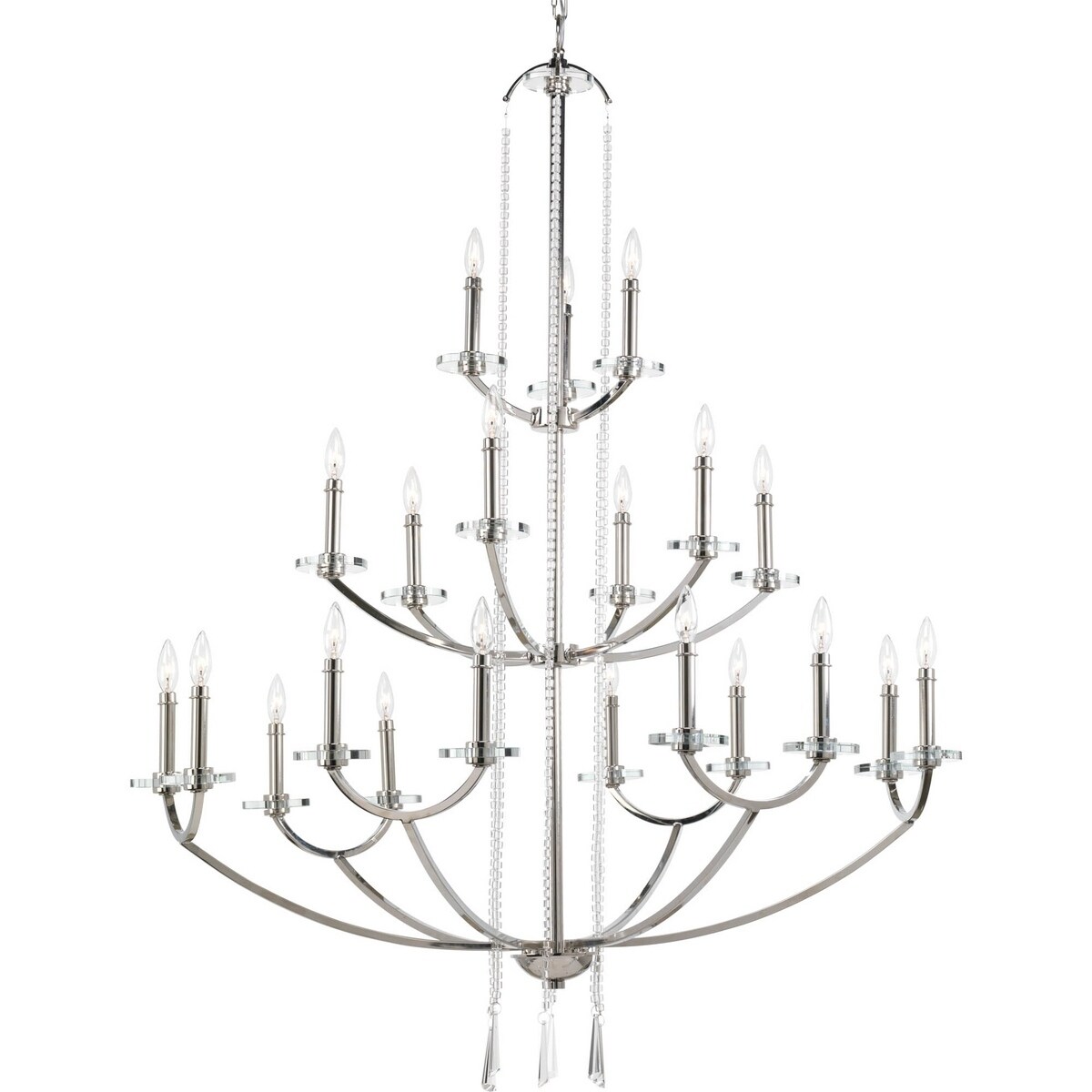Progress Lighting Nisse Collection 21-Light 3-Tier Polished Nickel Chandelier Lighting Fixture (Nisse 21-light 3-tier Polished Nickel Chandelier) - Chandeliers For Bedrooms by Overstock.com