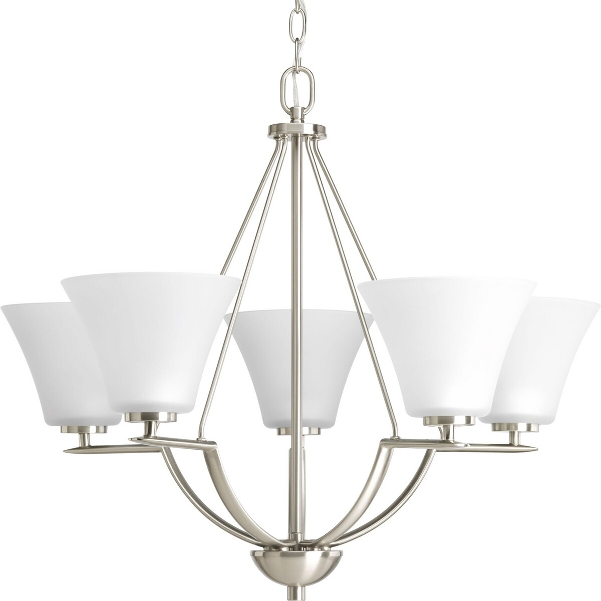 Progress Lighting Bravo Collection 5-Light Brushed Nickel Chandelier Lighting Fixture - N/A (Bravo Collection 5-light Brushed Nickel Chandelier) - Chandeliers For Bedrooms by Overstock.com
