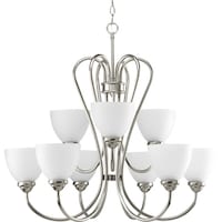 progress lighting invite collection 9 light 2 tier brushed nickel