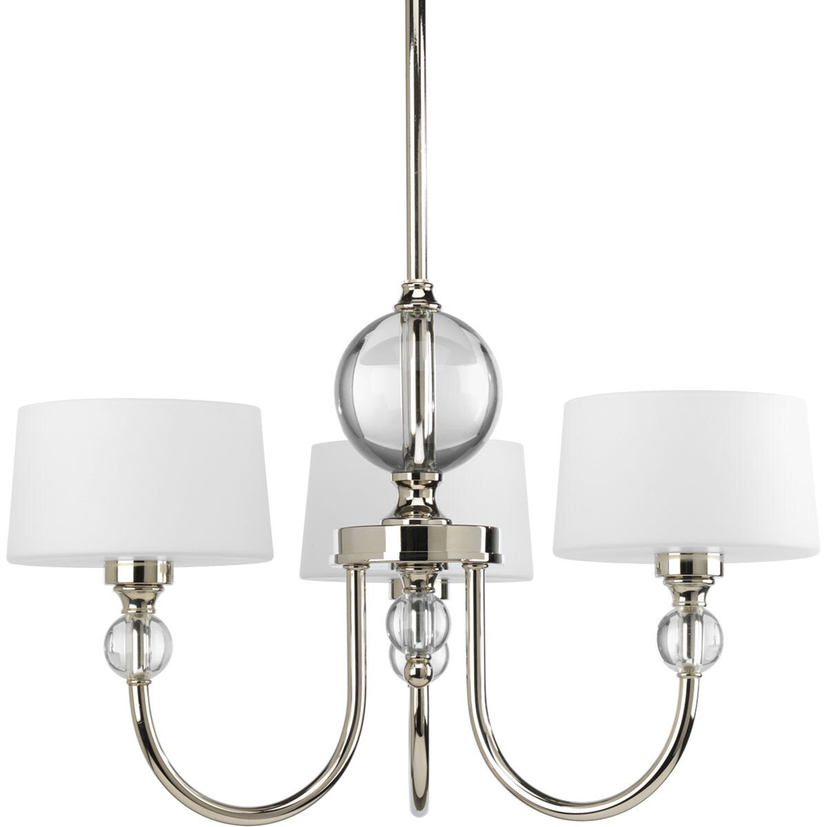 Progress Lighting Fortune Collection 3-Light Polished Nickel Chandelier Lighting Fixture (Fortune 3-light Polished Nickel Chandelier) - Chandeliers For Bedrooms by Overstock.com