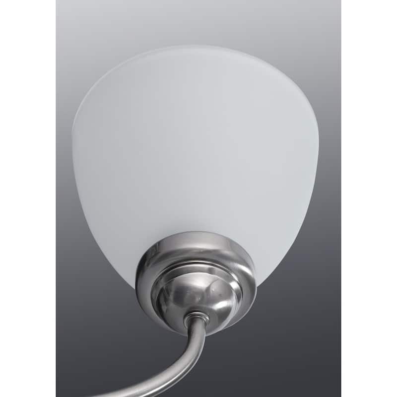 Heart Collection 5-Light Brushed Nickel Etched Glass Farmhouse Chandelier Light