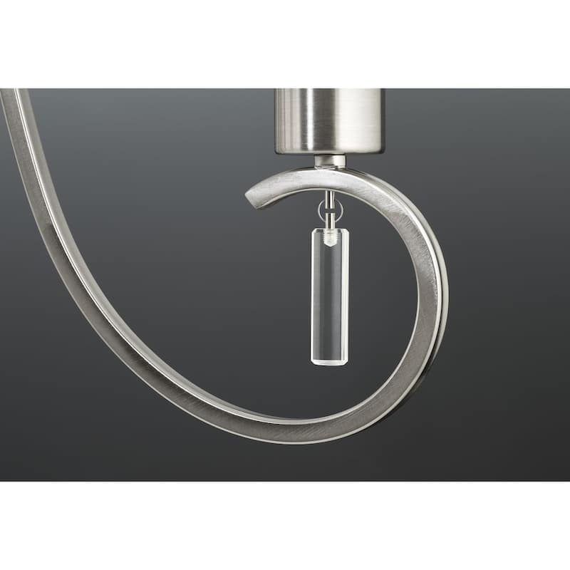 Invite Collection 3-Light Brushed Nickel White Silk Mylar Shade New Traditional Chandelier Light