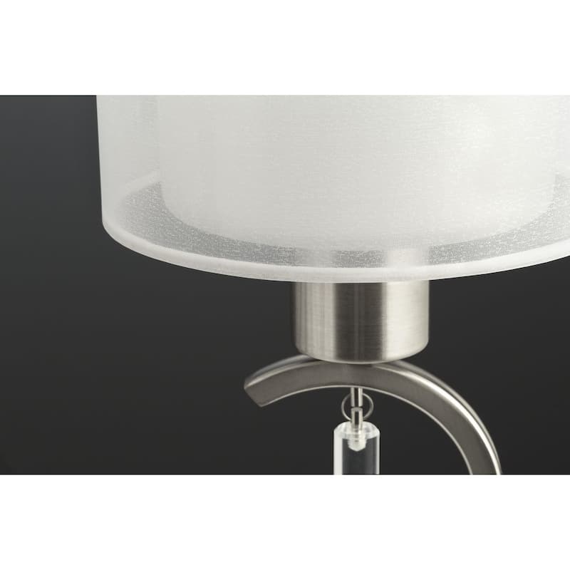 Invite Collection 3-Light Brushed Nickel White Silk Mylar Shade New Traditional Chandelier Light