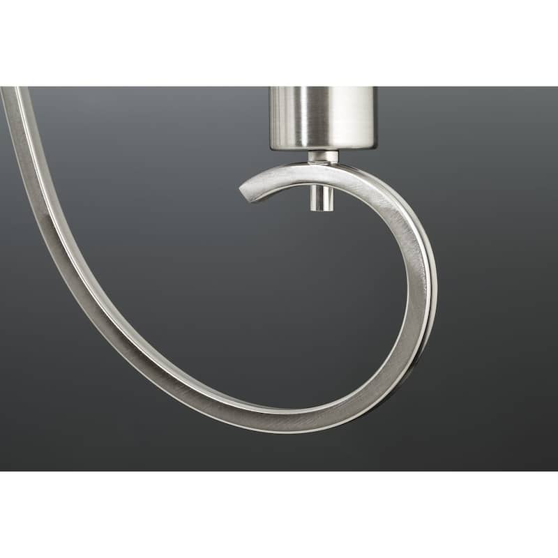 Invite Collection 3-Light Brushed Nickel White Silk Mylar Shade New Traditional Chandelier Light
