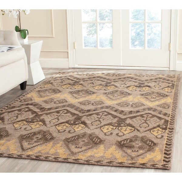Safavieh Hand-knotted Kenya Gold/ Beige Wool Rug - 8' x 10'